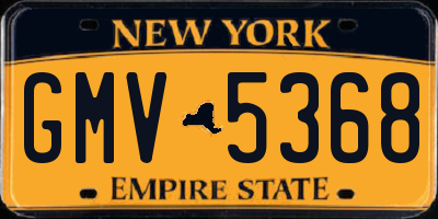 NY license plate GMV5368