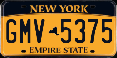 NY license plate GMV5375