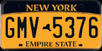 NY license plate GMV5376