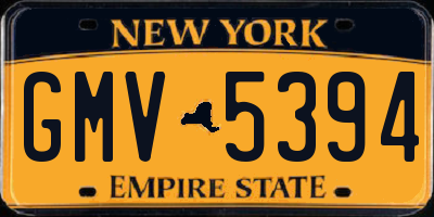 NY license plate GMV5394