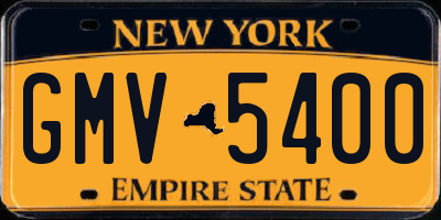 NY license plate GMV5400