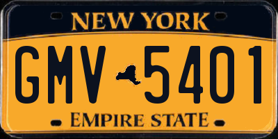 NY license plate GMV5401