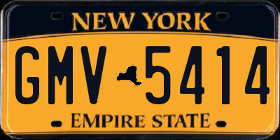 NY license plate GMV5414