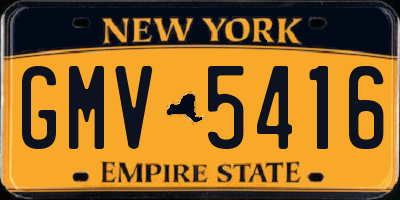 NY license plate GMV5416