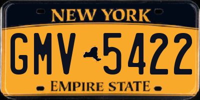 NY license plate GMV5422