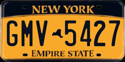 NY license plate GMV5427