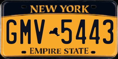 NY license plate GMV5443