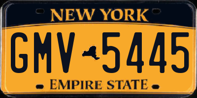 NY license plate GMV5445