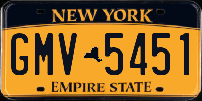 NY license plate GMV5451
