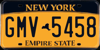 NY license plate GMV5458