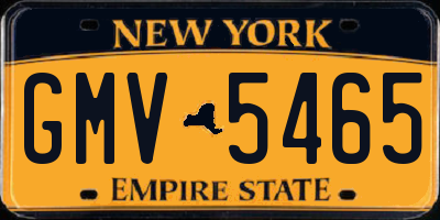 NY license plate GMV5465