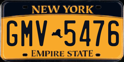 NY license plate GMV5476