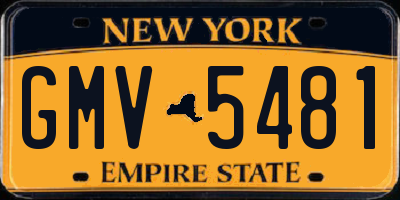 NY license plate GMV5481