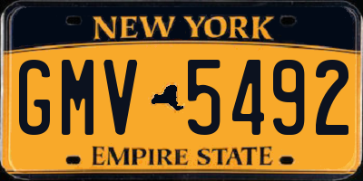 NY license plate GMV5492