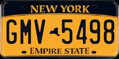 NY license plate GMV5498