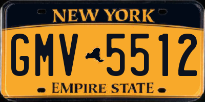 NY license plate GMV5512