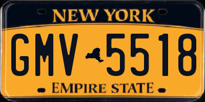 NY license plate GMV5518