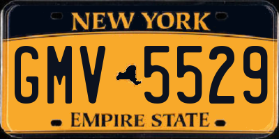 NY license plate GMV5529