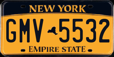 NY license plate GMV5532