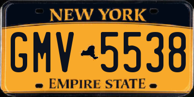 NY license plate GMV5538