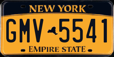 NY license plate GMV5541