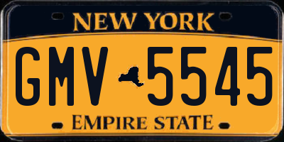 NY license plate GMV5545