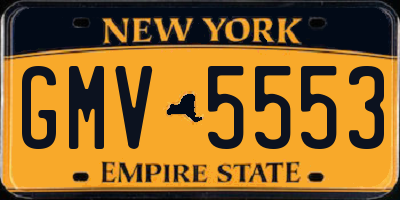 NY license plate GMV5553