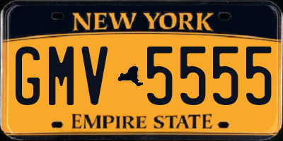 NY license plate GMV5555