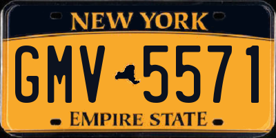 NY license plate GMV5571