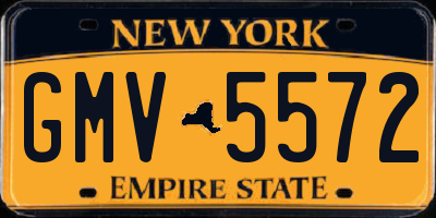 NY license plate GMV5572
