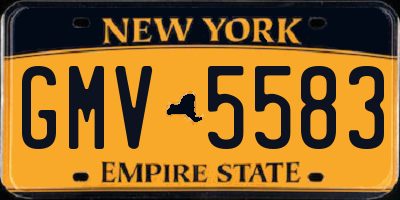 NY license plate GMV5583