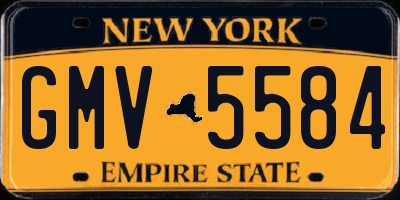 NY license plate GMV5584
