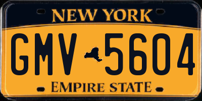 NY license plate GMV5604