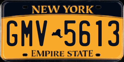 NY license plate GMV5613