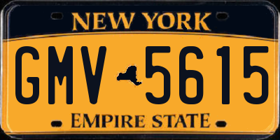 NY license plate GMV5615