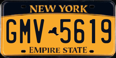 NY license plate GMV5619