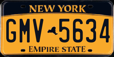 NY license plate GMV5634