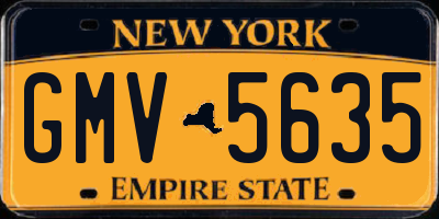 NY license plate GMV5635