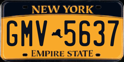 NY license plate GMV5637