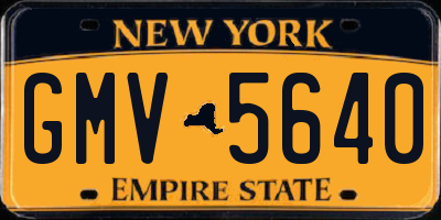 NY license plate GMV5640