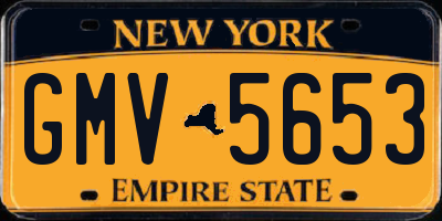 NY license plate GMV5653