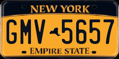 NY license plate GMV5657