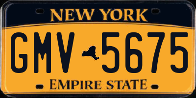 NY license plate GMV5675