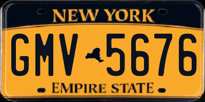 NY license plate GMV5676