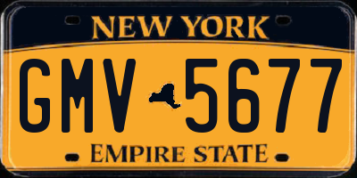 NY license plate GMV5677
