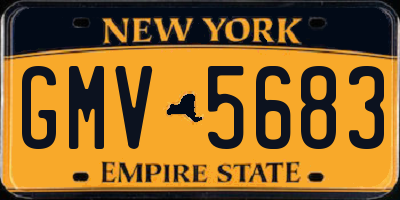 NY license plate GMV5683