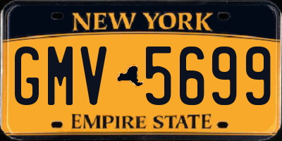 NY license plate GMV5699