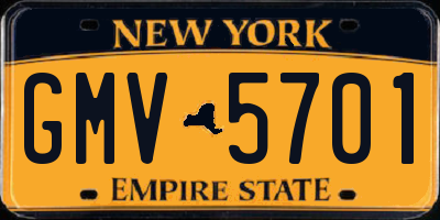 NY license plate GMV5701