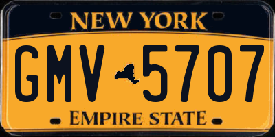 NY license plate GMV5707