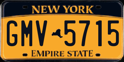 NY license plate GMV5715